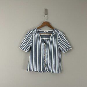 Madewell Plaza Button Front Shirt in Bold Texture Stripe Size XS